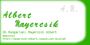 albert mayercsik business card